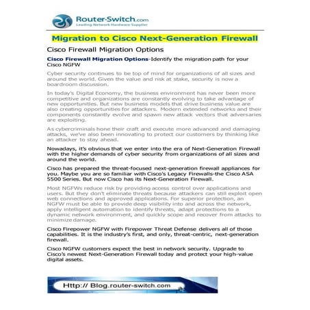 Migration to cisco next generation firewall