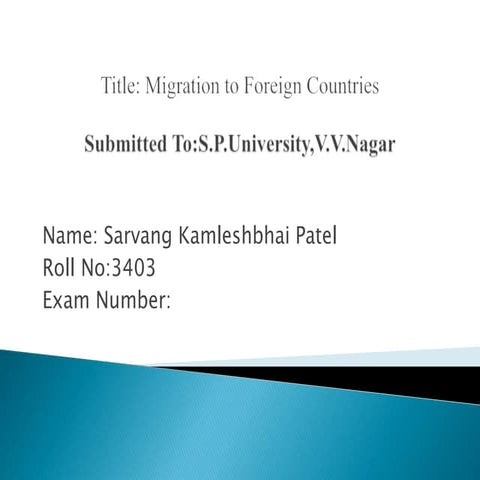 Migration to foreign countries