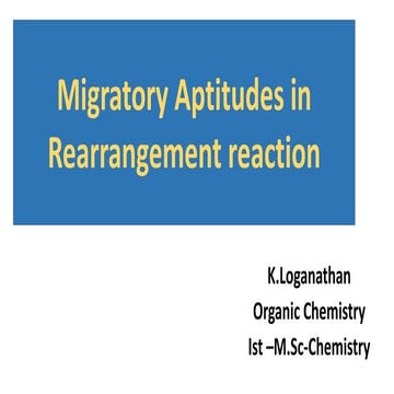 Migratory aptitudes in rearrangement reaction