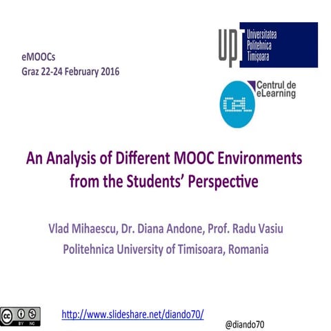 An Analysis of Different MOOC Environments from the Students’ Perspective , e...