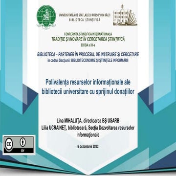 MIHALUŢA, Lina, UCRAINEŢ, Lilia. Polivalența resurselor informaționale ale Bi...