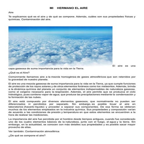 EL AIRE Y SUS PROPIEDADES | PDF