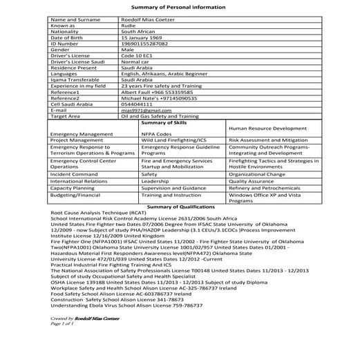 Updated FF Resume template in Australia 2024 | DOCX