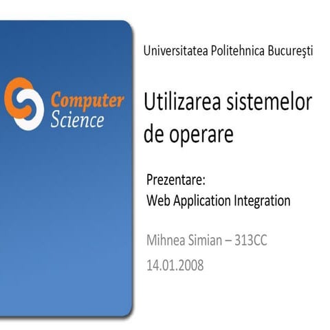 Prezentare USO - Web Application Integration
