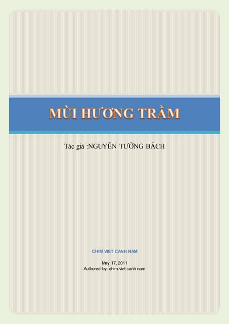 MÙI HƯƠNG TRẦM- Nguyễn Tường Bách