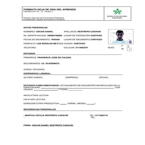 Oscar Daniel ResTrepo