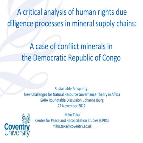 A critical analysis of human rights due diligence processes in conflict miner...