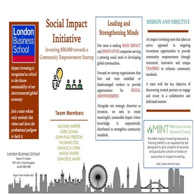 Impact Investing - Actively sourcing deals