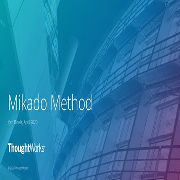 Presentation of the book "Mikado Method"