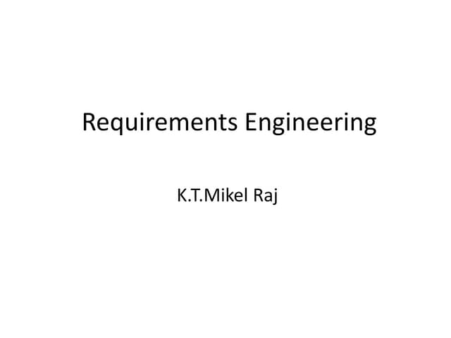 Requirement engineering in S/W Engineering