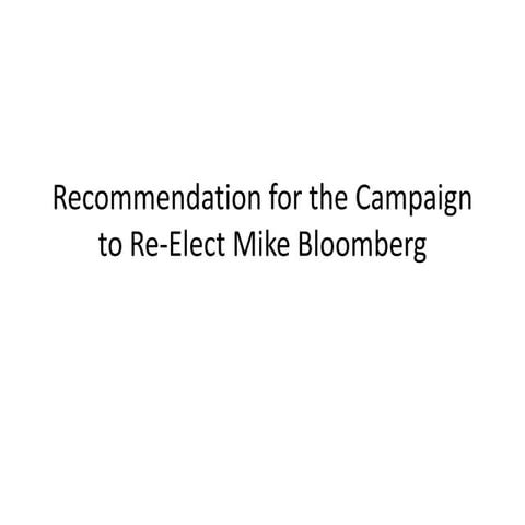 Mike Bloomberg recommendation