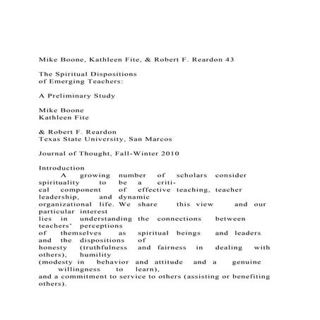 Mike Boone, Kathleen Fite, & Robert F. Reardon 43The Spiri.docx