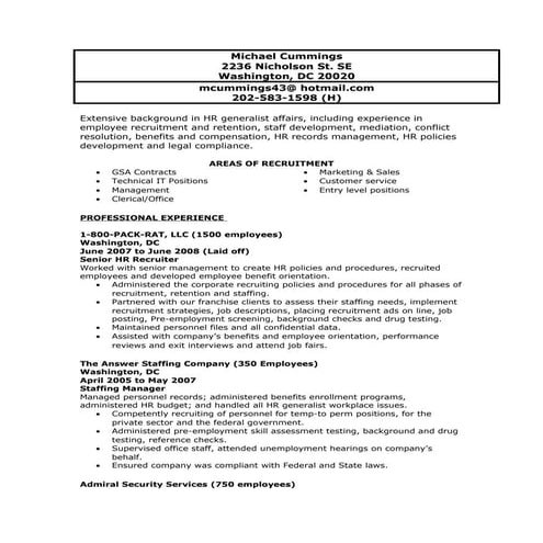 HR Generalist - after makeover