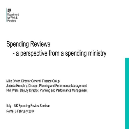 Mike Driver, Department for Work and Pensions