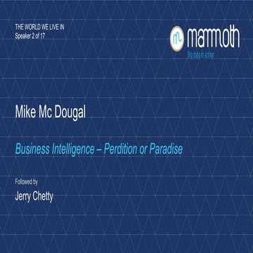 Mike McDougall - Business Intelligence - Perdition or Paradise