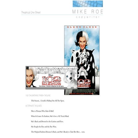 Mike Roe, Copywriter - Portfolio | PPT