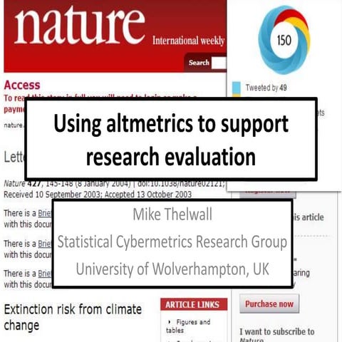 Using altmetrics to support research evaluation