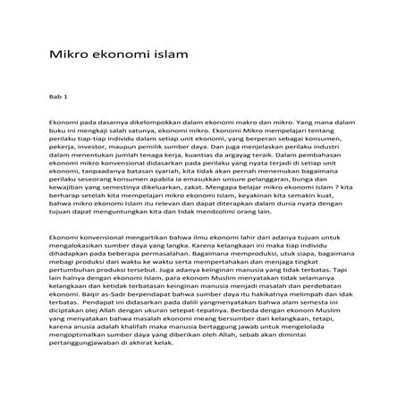 Mikro ekonomi islam