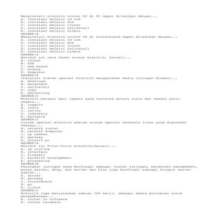 soal latihan mikrotik | TXT