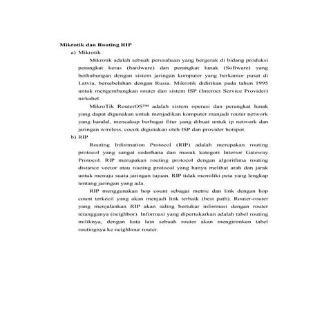 Mikrotik gateway dan routing rip