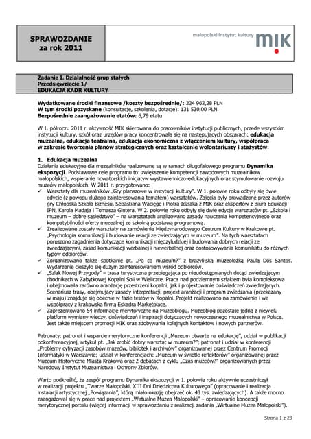 Sprawozdanie ze stażu | PDF