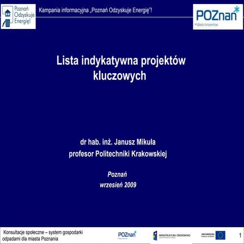 Lista projektów kluczowych