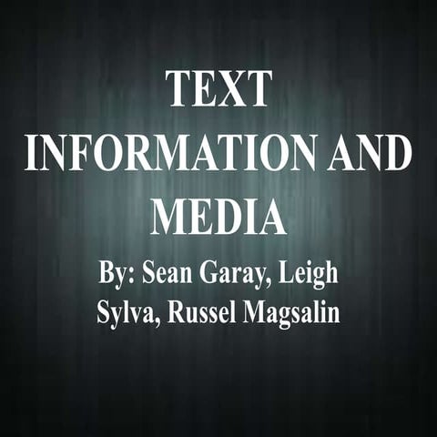 Text and information media