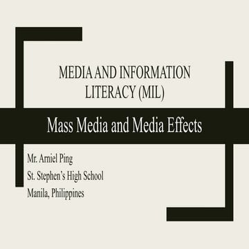 Media and Information Literacy (MIL) - 5. Media and Information Sources