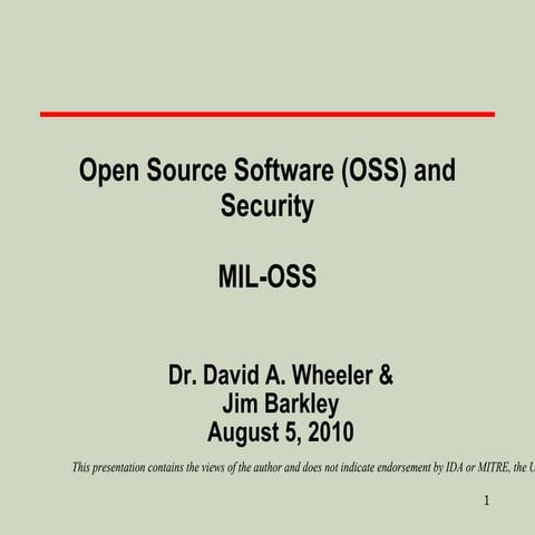 Barcamp: Open Source and Security