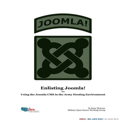 Using the Joomla CMI in the Army Hosting Environment