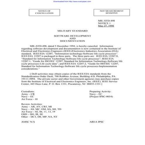 MIL-STD-498:1994