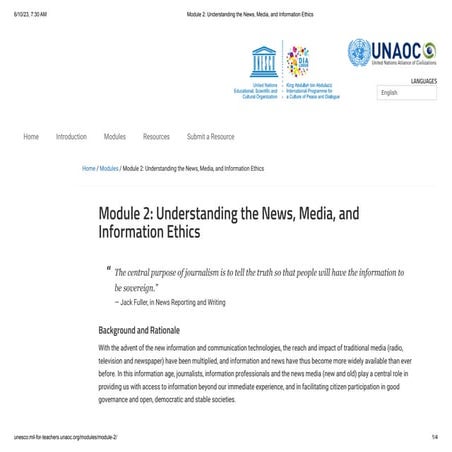 MIL for Teachers Module 03: Representation in Media and Information | PDF
