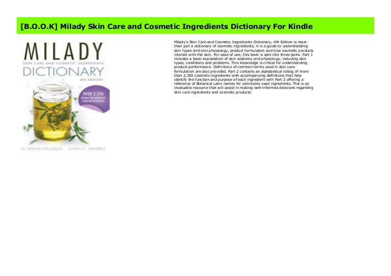 [B.O.O.K] Milady Skin Care and Cosmetic Ingredients Dictionary For Ki…