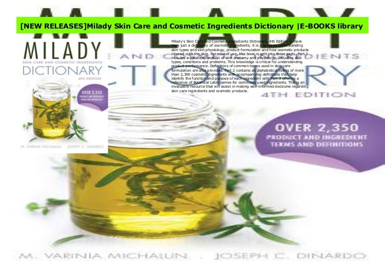 [NEW RELEASES]Milady Skin Care and Cosmetic Ingredients Dictionary E…