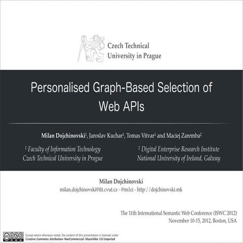 Personalised Graph-Based Selection of Web APIs