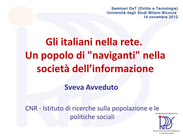 Sveva Avveduto, Gli italiani nella ...