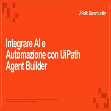 Integrare AI e Automazione con UiPath Agent Builder