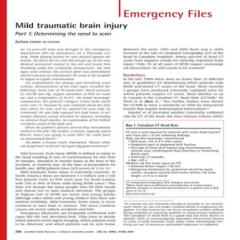 Mild traumatic brain injury
