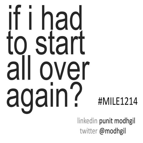 "If I had to start all over again?" Shared with MBA Students