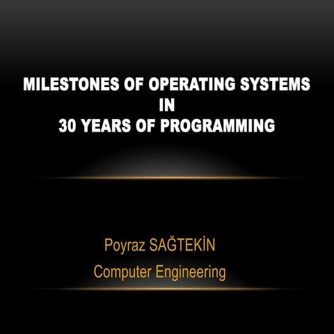 Milestones of operating systems