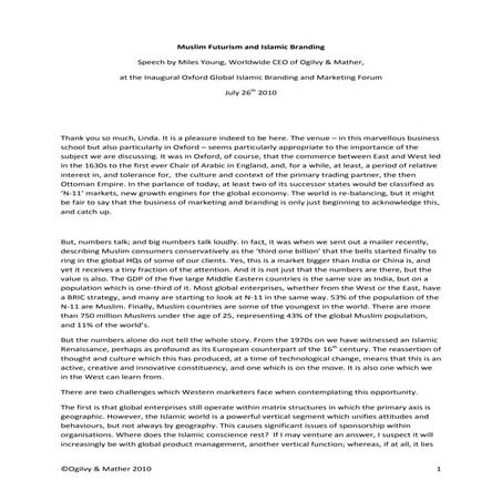 Miles Young - Muslim Futurism and Islamic Branding