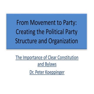 From Movement to Party: Creating th...