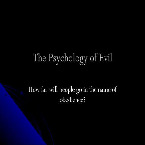 Milgram research evil