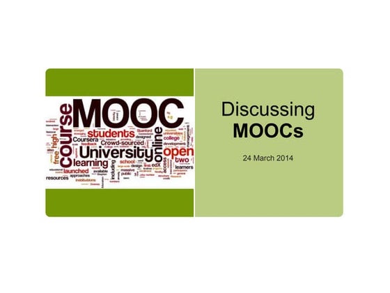 Discussing MOOCs: strengths, weaknesses, opportunities, threats