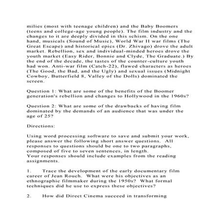 milies (most with teenage children) and the Baby Boomers (teens and .docx