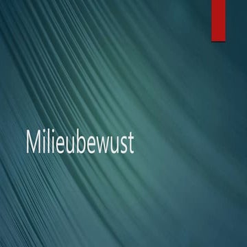 Milieubewust PowerPoint Presentatie | PPTX