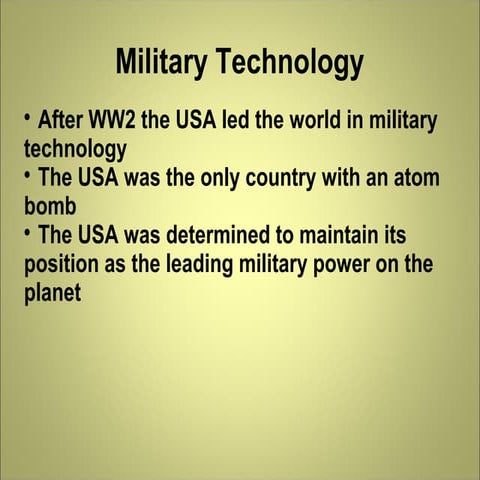 Military Technology and the Military Industrial Complex