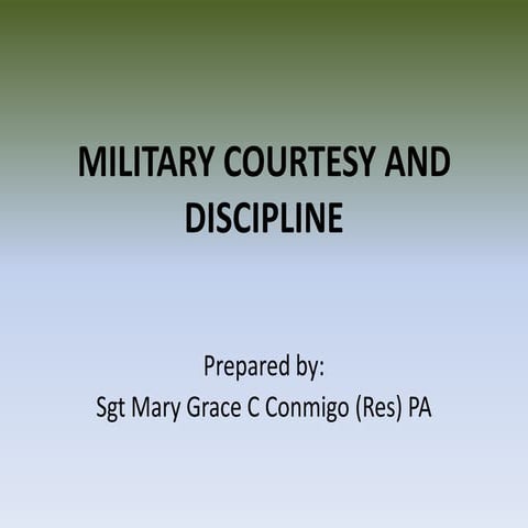 Military courtesy and discipline
