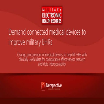 Demand connected medical devices to improve military EHRs