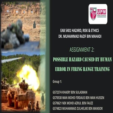 Hazard Identification during Firing Range Training | PPTX